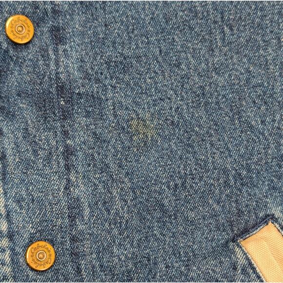 Cabela's Men's Vintage Varsity Jacket Outdoor Working Size Large Blue Beige - Picture 8 of 11